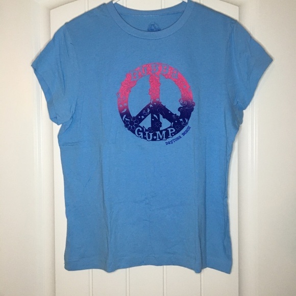 Bubba Gump Blue Peace Sign Tee XXL - Picture 1 of 4